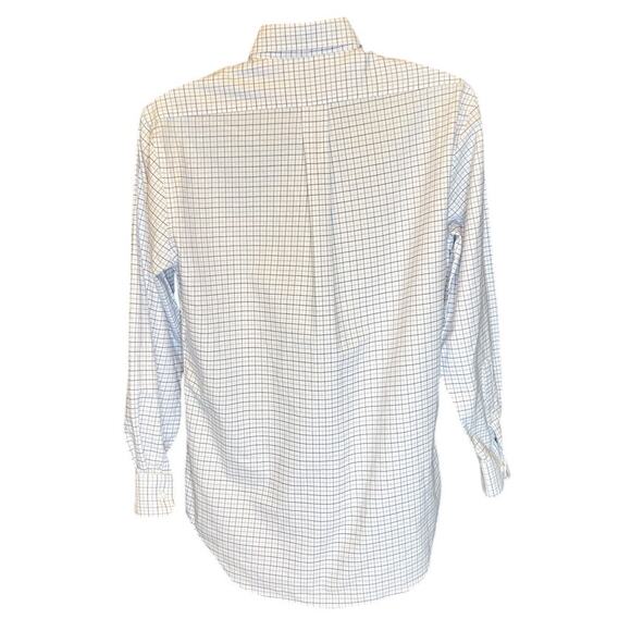 Saddlebred Classic Fit Oxford White and Blue Checked Button Down Size M - Picture 2 of 6